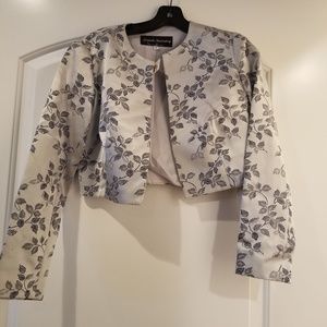 Silver Satin Bolero Jacket NWT Size 2